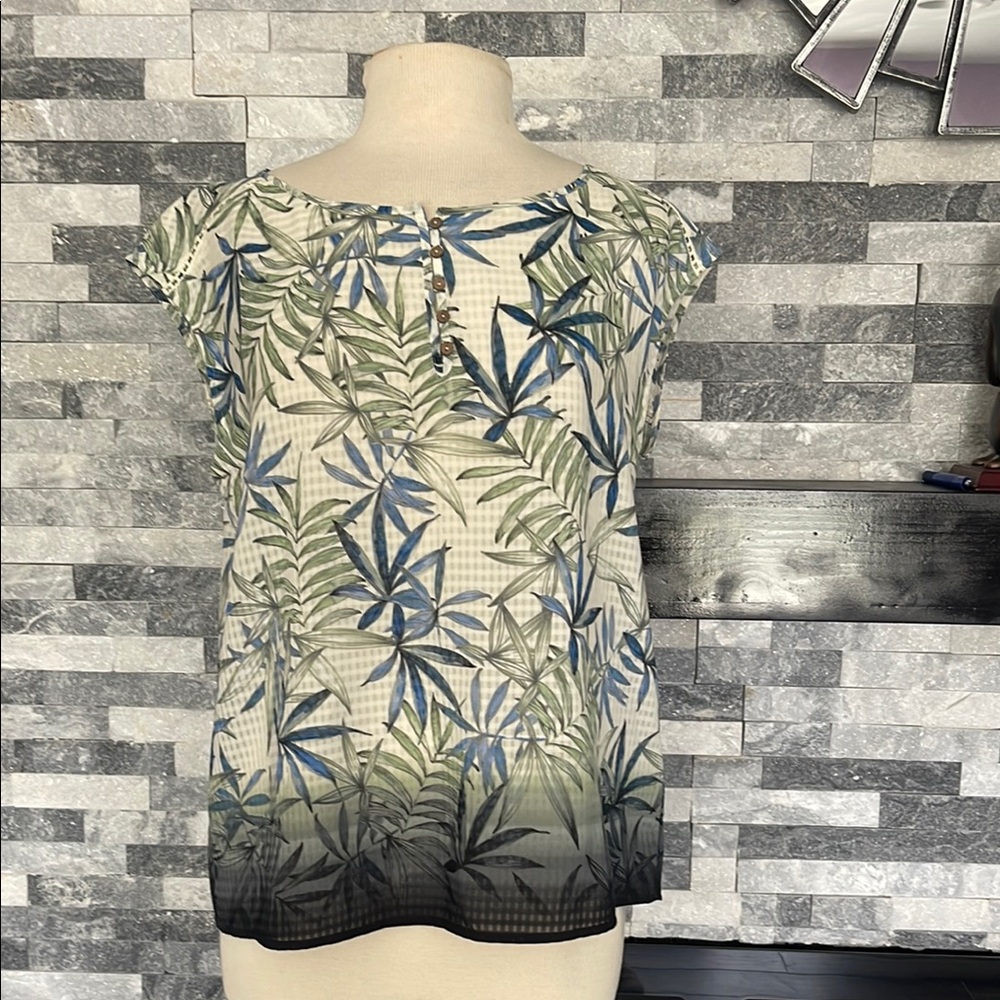 Vintage America  Palm Floral Top Size M